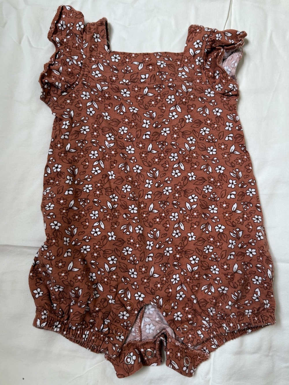 Rust Floral Cotton Romper